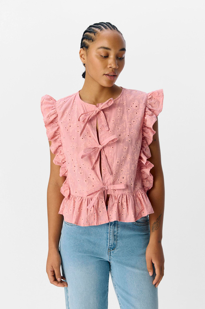 Object Cilie Rose Elegance Sleeveless Blouse - The Mercantile London