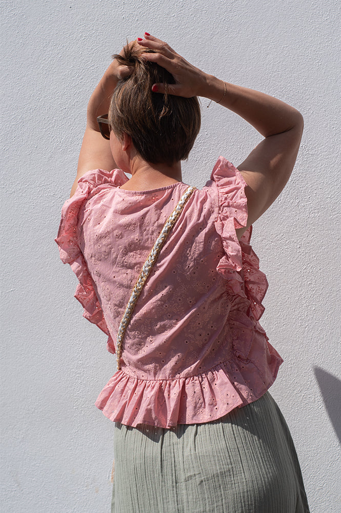 Object Cilie Rose Elegance Sleeveless Blouse - The Mercantile London