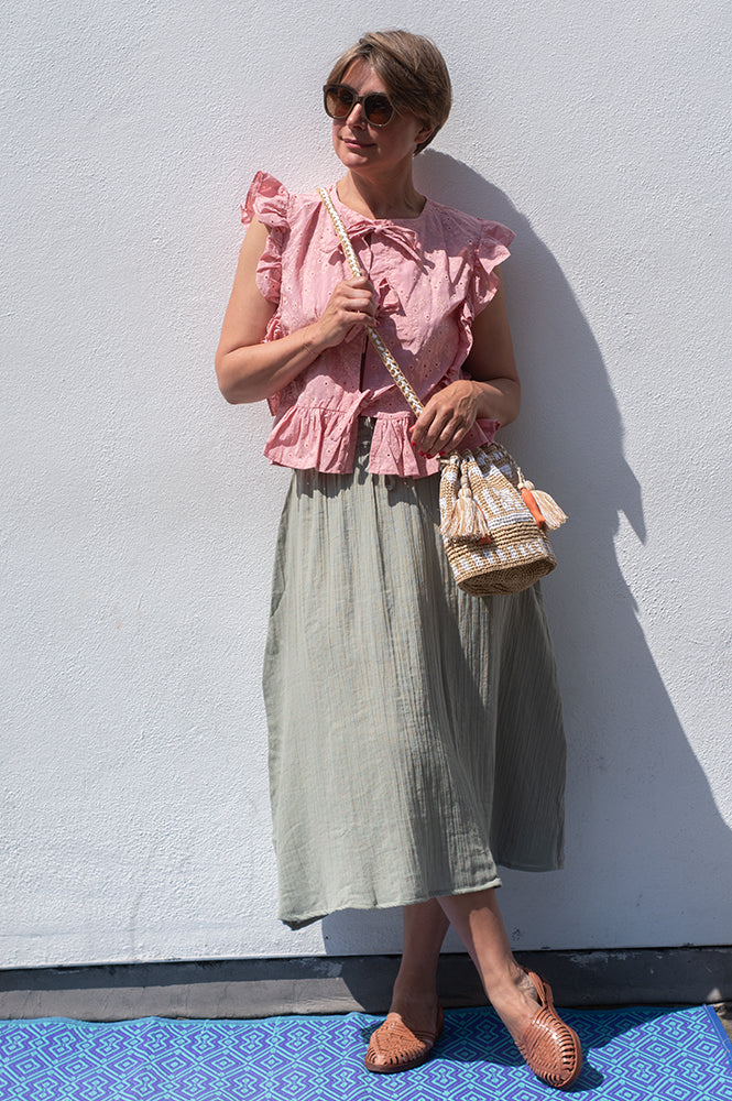 Object Cilie Rose Elegance Sleeveless Blouse - The Mercantile London