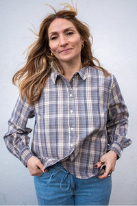 ICHI Cira Blueprint Check Shirt