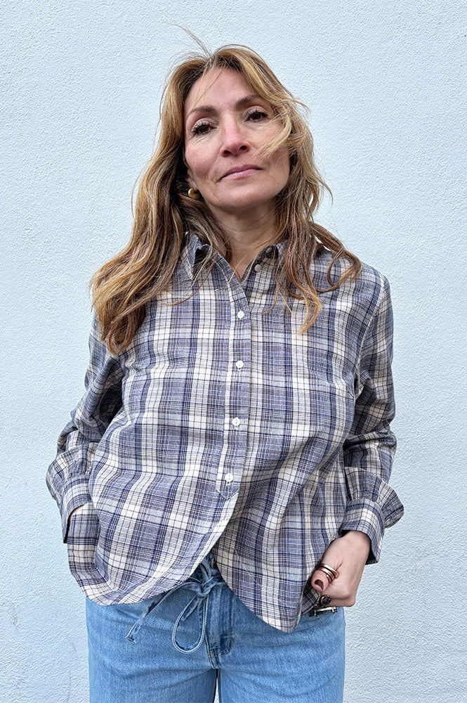 ICHI Cira Blueprint Check Shirt