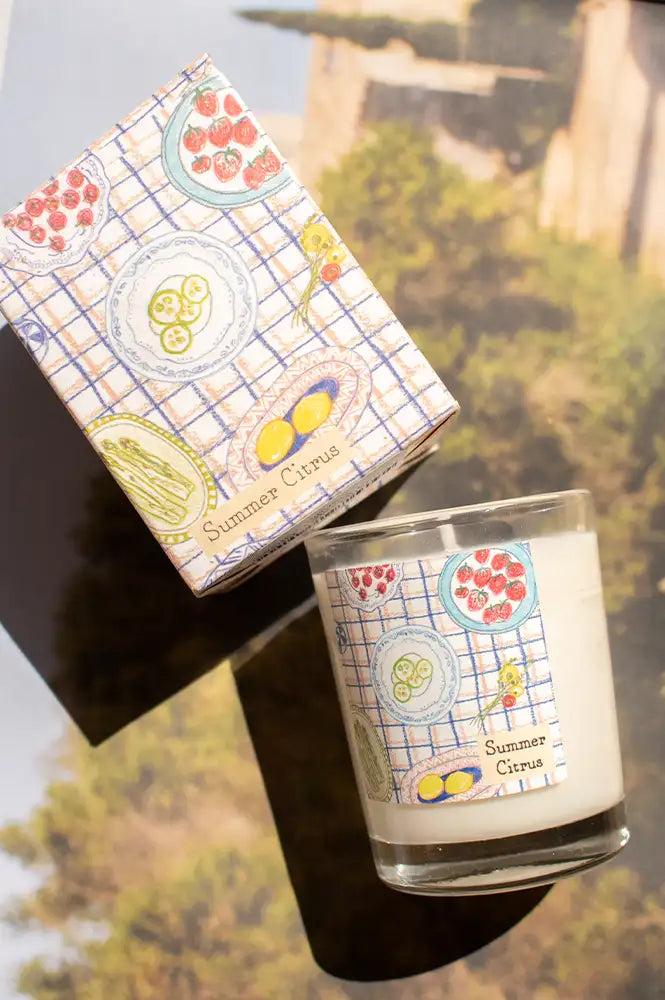 Summer Citrus Illustrated Scented Votive Candle