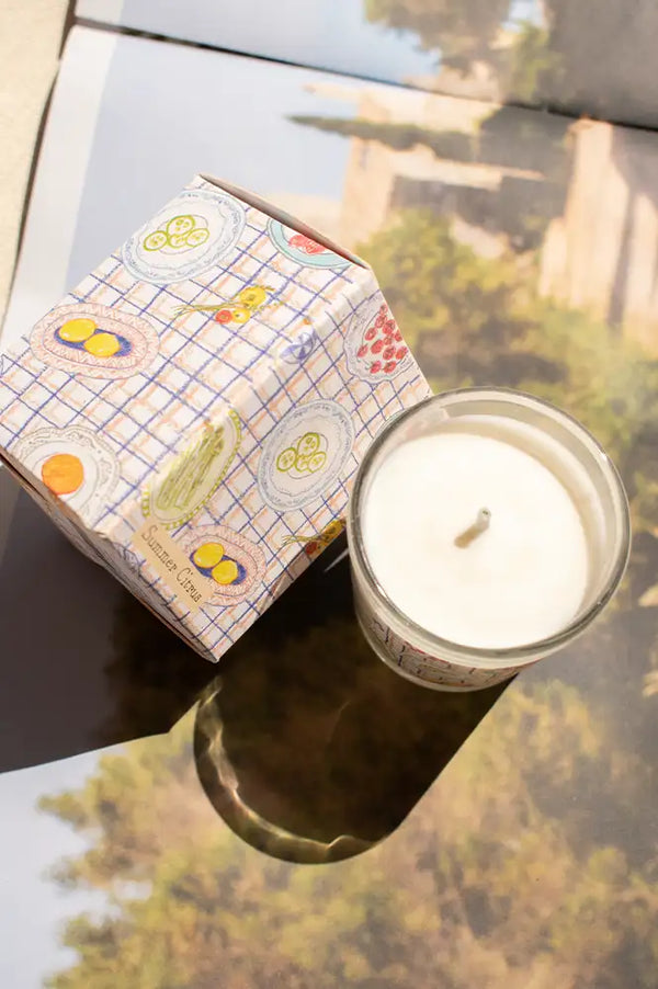 Summer Citrus Illustrated Scented Votive Candle