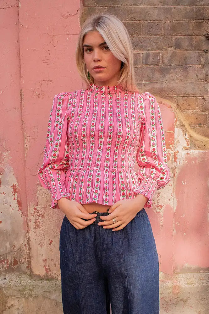 Pink City Prints Isabel Alpine Rose Blouse - The Mercantile London