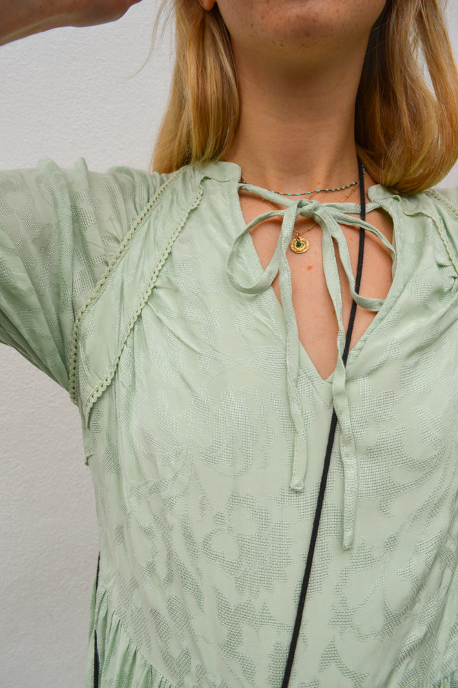 Atelier Rêve Milio Cameo Green Dress - The Mercantile London