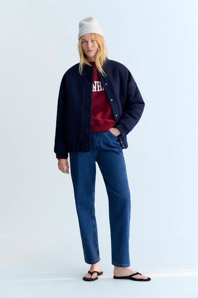 The New Society Clara Infinite Navy Bomber Jacket - The Mercantile London