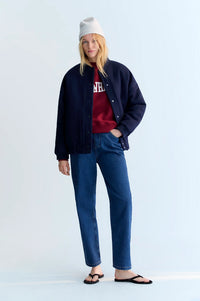 The New Society Clara Infinite Navy Bomber Jacket - The Mercantile London