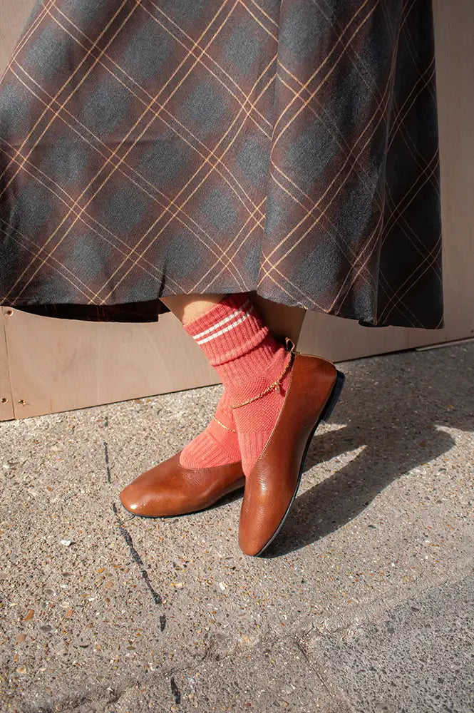 Petite Mendigote Caresse Cognac Leather Ballerinas