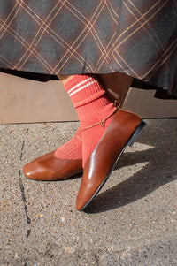 Petite Mendigote Caresse Cognac Leather Ballerinas