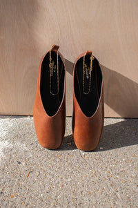Petite Mendigote Caresse Cognac Leather Ballerinas