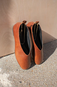 Petite Mendigote Caresse Cognac Leather Ballerinas