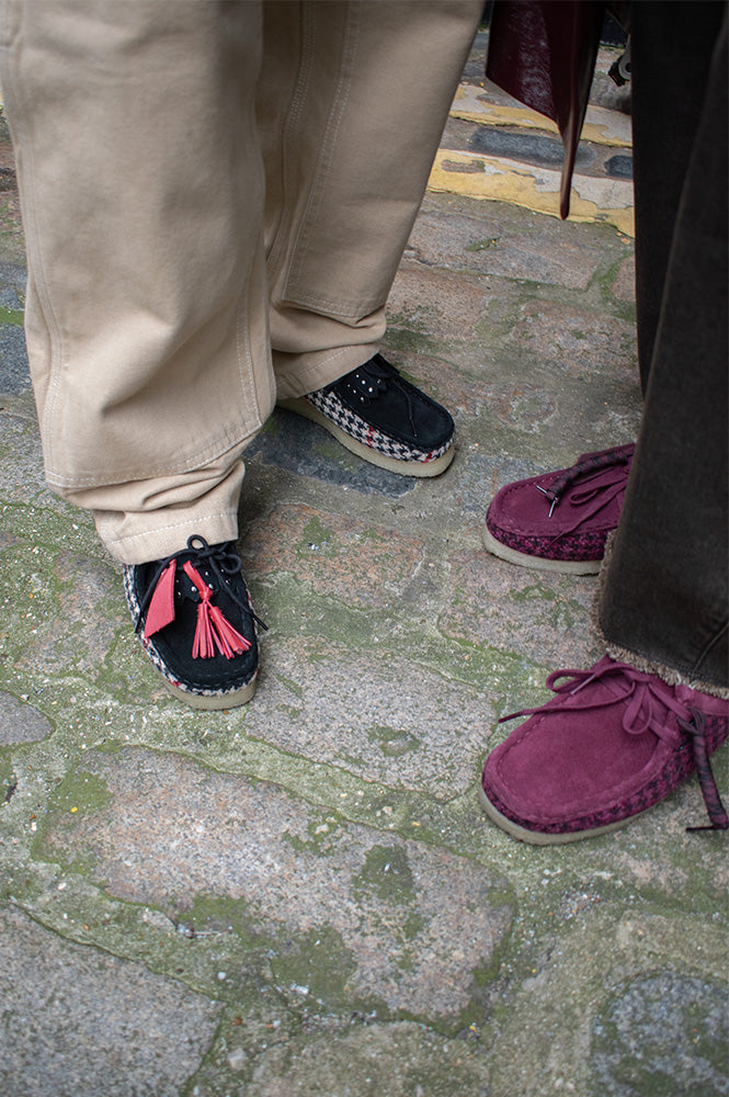 Clarks Black Harris Tweed Wallabees - The Mercantile London