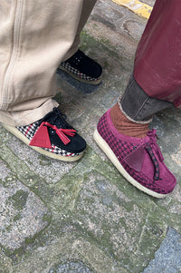 Clarks Plum Harris Tweed Wallabees - The Mercantile London