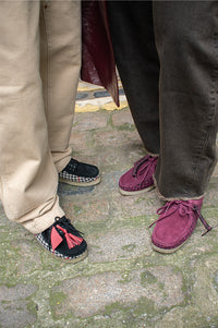 Clarks Plum Harris Tweed Wallabees - The Mercantile London