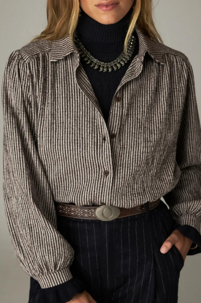 Maison Hotel Claude Coffee Stripes Shirt
