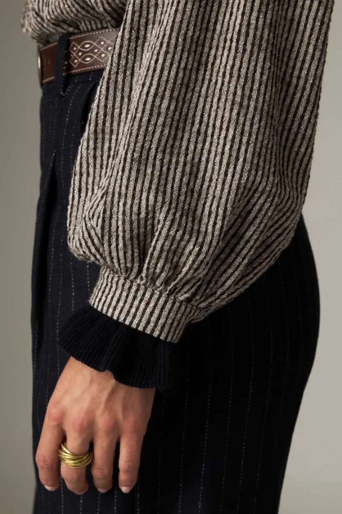 Maison Hotel Claude Coffee Stripes Shirt
