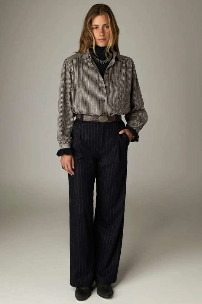 Maison Hotel Claude Coffee Stripes Shirt