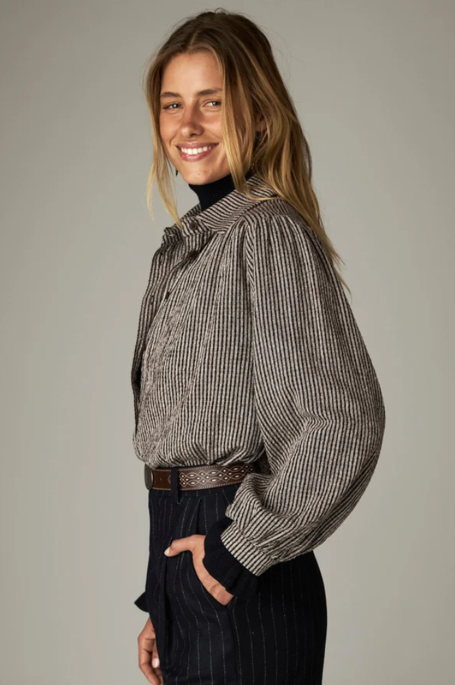 Maison Hotel Claude Coffee Stripes Shirt