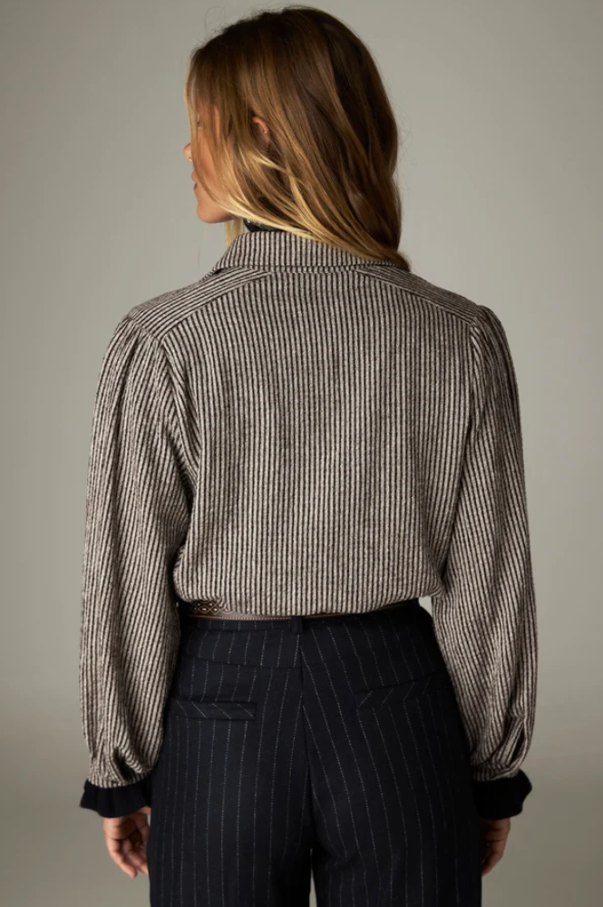 Maison Hotel Claude Coffee Stripes Shirt