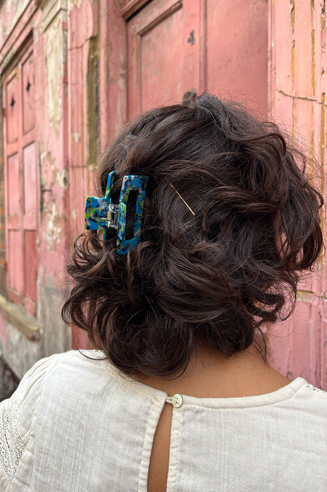 B.M.L Camille Black/Blue/Green Hair Claw - The Mercantile London