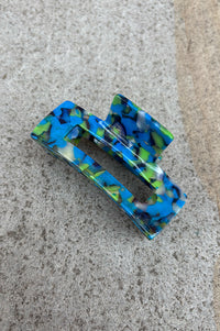 B.M.L Camille Black/Blue/Green Hair Claw - The Mercantile London