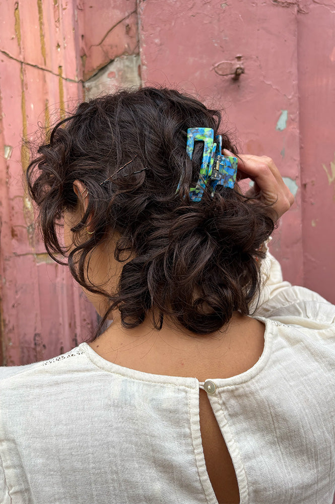 B.M.L Camille Black/Blue/Green Hair Claw - The Mercantile London