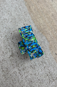 B.M.L Camille Black/Blue/Green Hair Claw - The Mercantile London