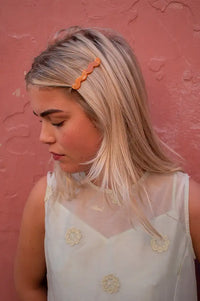 Tiepology Eco Cloud Wave Ginger Slide Hair Pin Set - The Mercantile London