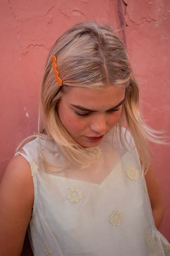 Tiepology Eco Cloud Wave Ginger Slide Hair Pin Set - The Mercantile London