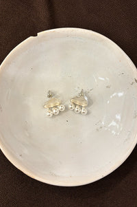 White Cloud Earring with Pearl Rain Droplets in Silver - The Mercantile London