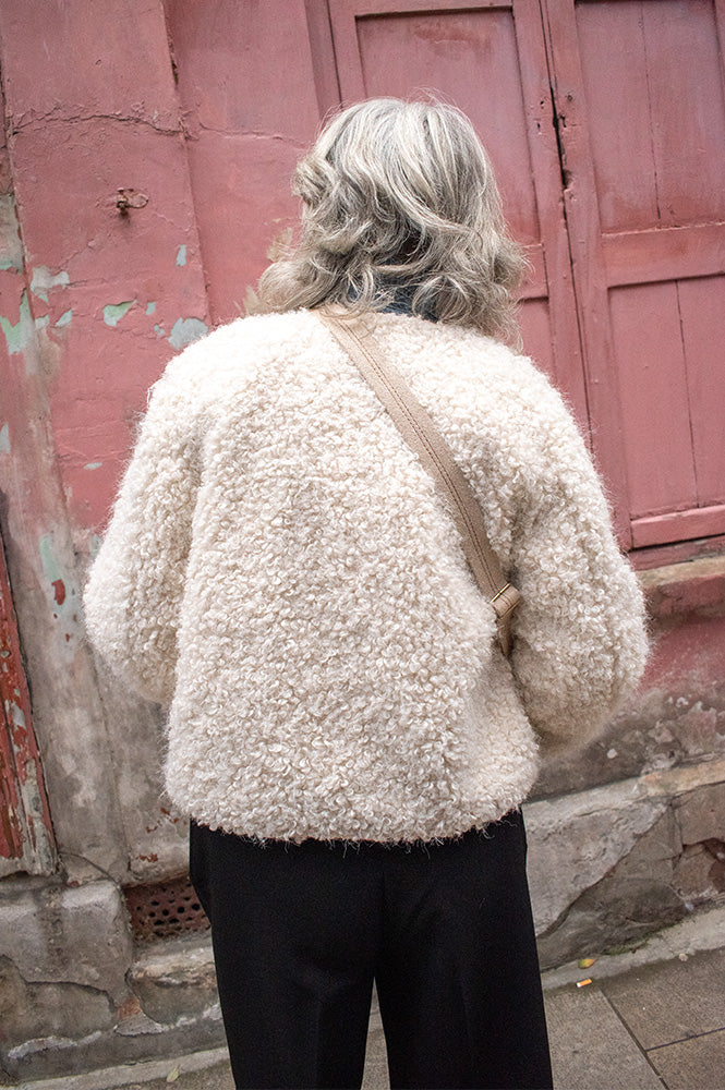 Object Iduna Teddy White Sand Jacket