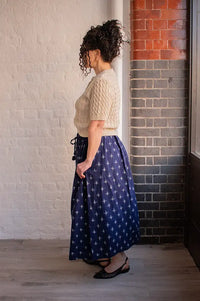 Bibico Una Navy Ikat Print Skirt - The Mercantile London
