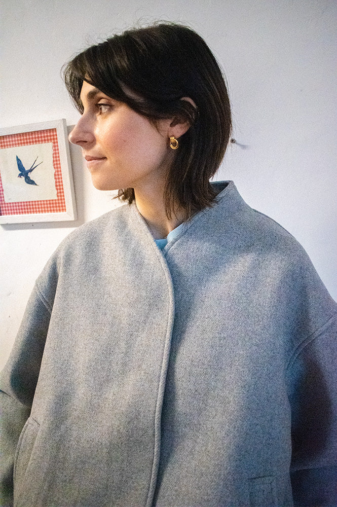 Object Pisa Grey Wool Blend Bomber Jacket - The Mercantile London