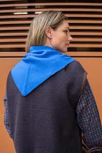TbCo Cobalt Blue Merino Triangle Scarf
