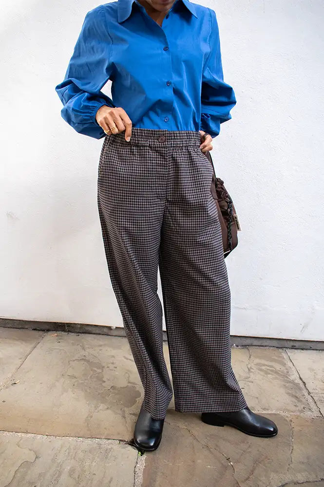 Nice Things Super Stretch Houndstooth Trousers