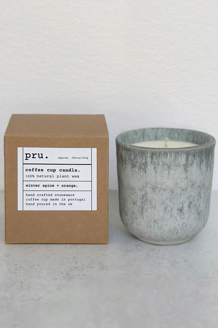 Pru Winter Spice & Orange Coffee Cup Candle - The Mercantile London