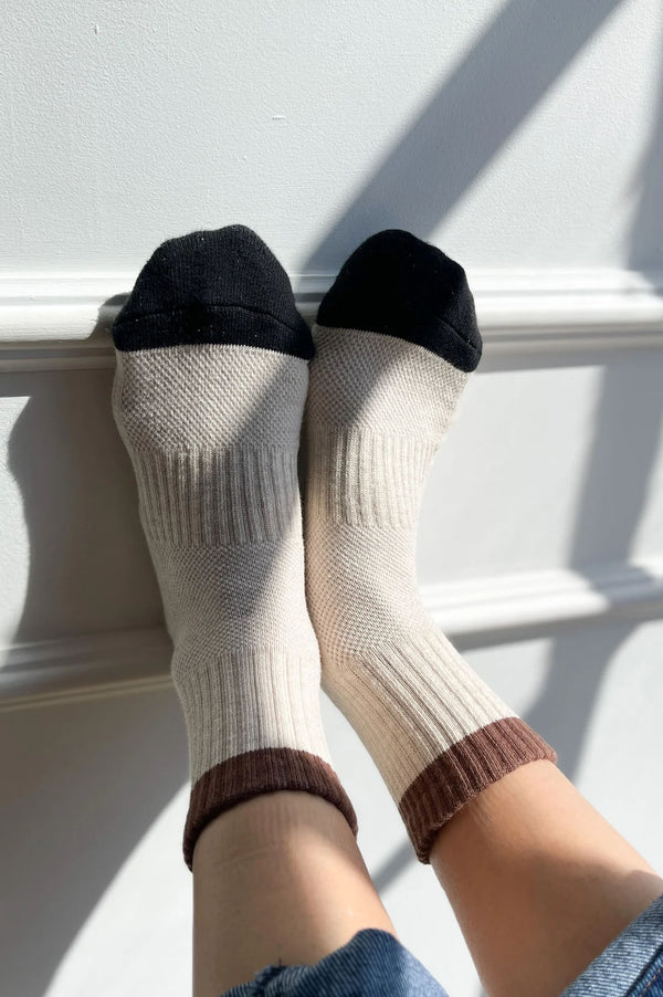 Le Bon Shoppe Girlfriend Colour Block Black Coffee Socks - The Mercantile London