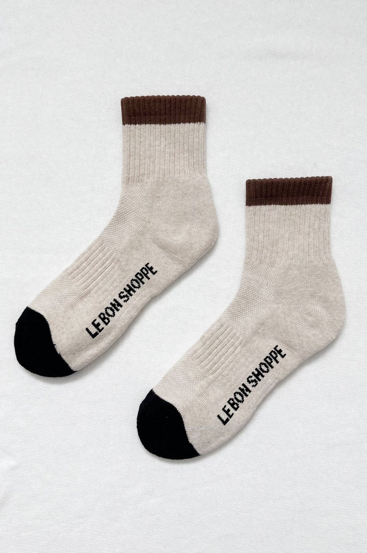Le Bon Shoppe Girlfriend Colour Block Black Coffee Socks - The Mercantile London
