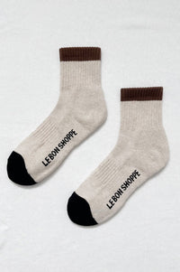 Le Bon Shoppe Girlfriend Colour Block Black Coffee Socks - The Mercantile London