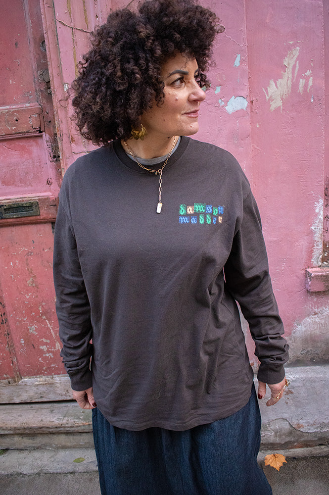 Damson Madder Patchwork Coffee Bean Long Sleeve Tee