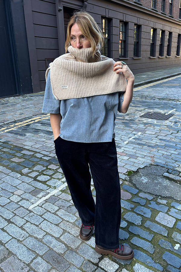 Mercantile Cream Pullover Knitted Collar