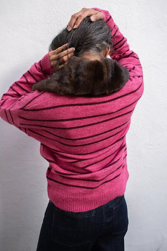 Fransa Fura Dark Brown Fur Collar