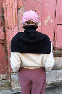 Mercantile Black Pullover Knitted Collar