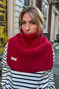 Mercantile Red Pullover Knitted Collar