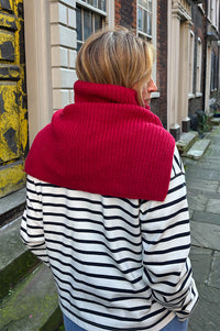 Mercantile Red Pullover Knitted Collar