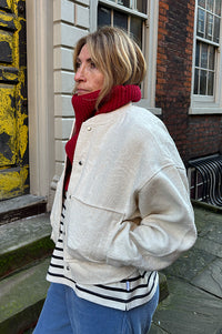 Mercantile Red Pullover Knitted Collar