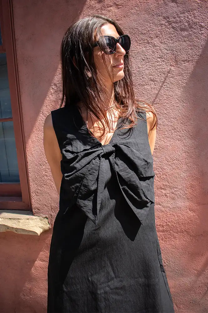 Compania Fantastica Black Bow Mini Dress