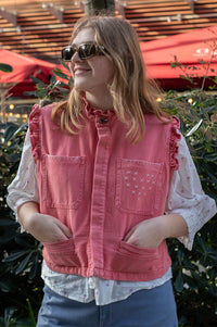 Seventy + Mochi Dear Pablo Mineral Red Waistcoat - The Mercantile London