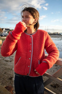 Yoko Tybs Coral And Lilac Wool Jacket - The Mercantile London