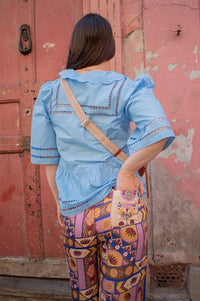 Stella Nova Coral Blue Scalloped Collar Blouse - The Mercantile London